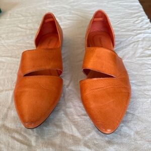 Stylish orange leather shoes
